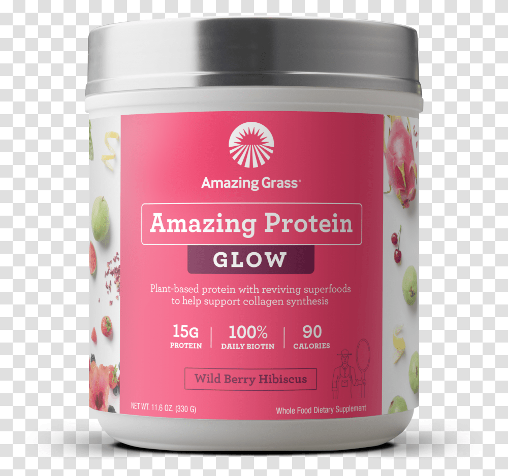Amazing Protein Glow Wild Berry Hibiscus Amazing Grass Protein Glow, Paint Container, Label, Barrel Transparent Png