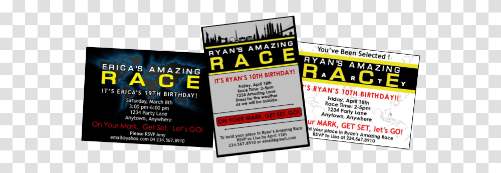 Amazing Race Party Supplies And Amazing Race Birthday Invitations, Advertisement, Flyer, Poster, Paper Transparent Png