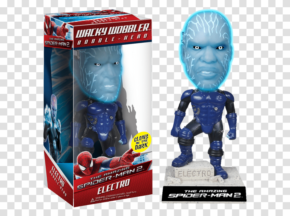 Amazing Spider Man Electro Bobble Head, Person, Human, Robot, Figurine Transparent Png