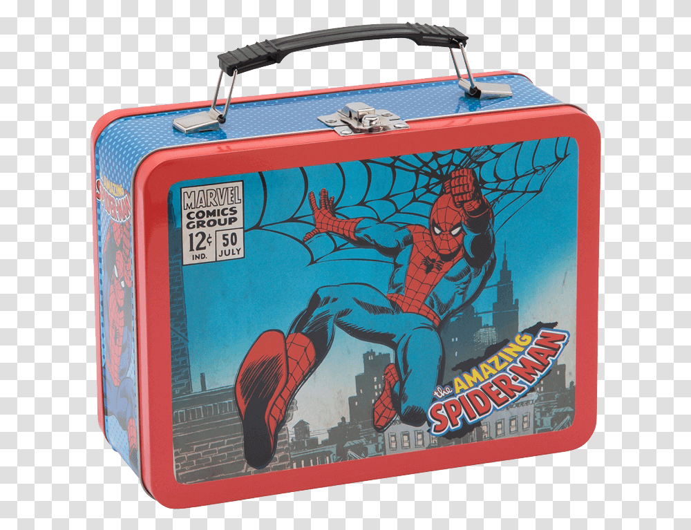 Amazing Spider Man Large Tin Tote Spiderman Lunchbox, Luggage, Suitcase, Bird, Animal Transparent Png