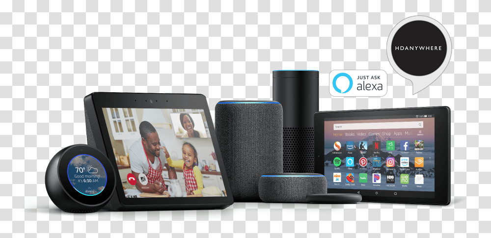 Amazon Alexa, Electronics, Person, Human, Tablet Computer Transparent Png