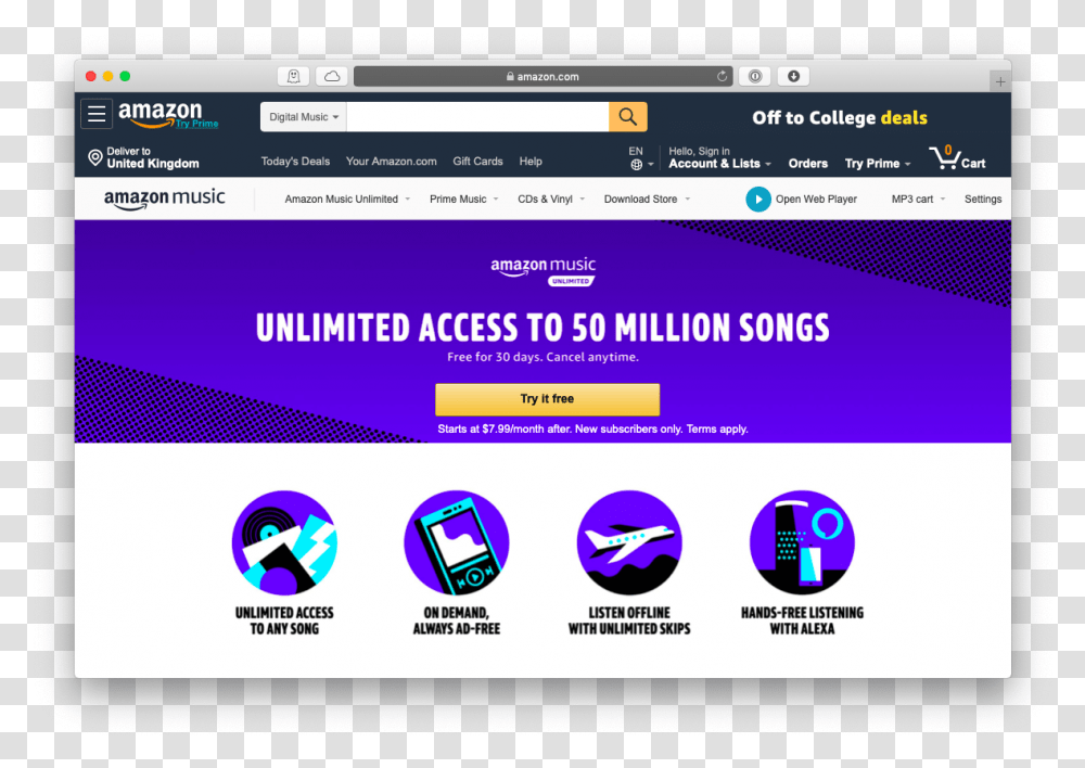 Amazon Music Unlimited Service Amazon Music Ads, File, Webpage, Electronics Transparent Png