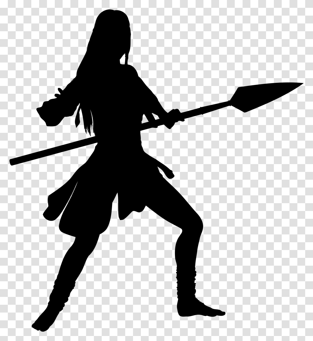 Amazon Silhouette Clip Arts Warrior Woman Silhouette, Gray, World Of Warcraft Transparent Png