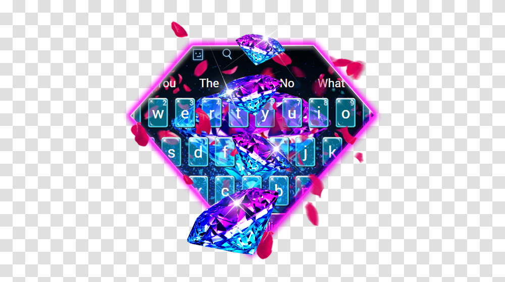 Amazoncom Glowing 3d Diamond Rose Petals Keyboard Theme Graphic Design, Wristwatch, Graphics, Art, Urban Transparent Png
