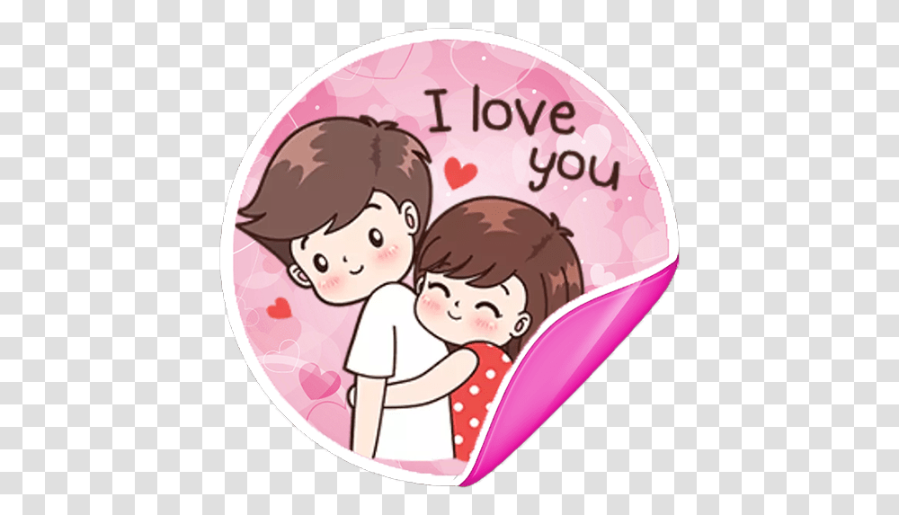 Amazoncom Love Stickers Packs For Whatsapp Wastickerapp Love Cartoon Drawing Couple, Label, Text, Female, Girl Transparent Png