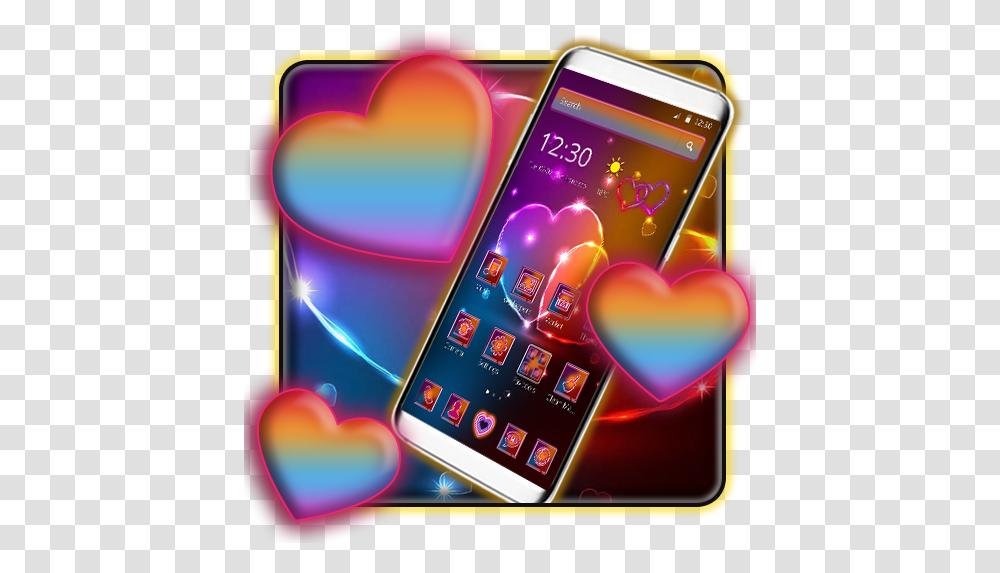 Amazoncom Neon Heart & Sparkling 2d Theme Appstore Smartphone, Mobile Phone, Electronics, Cell Phone, Ipod Transparent Png