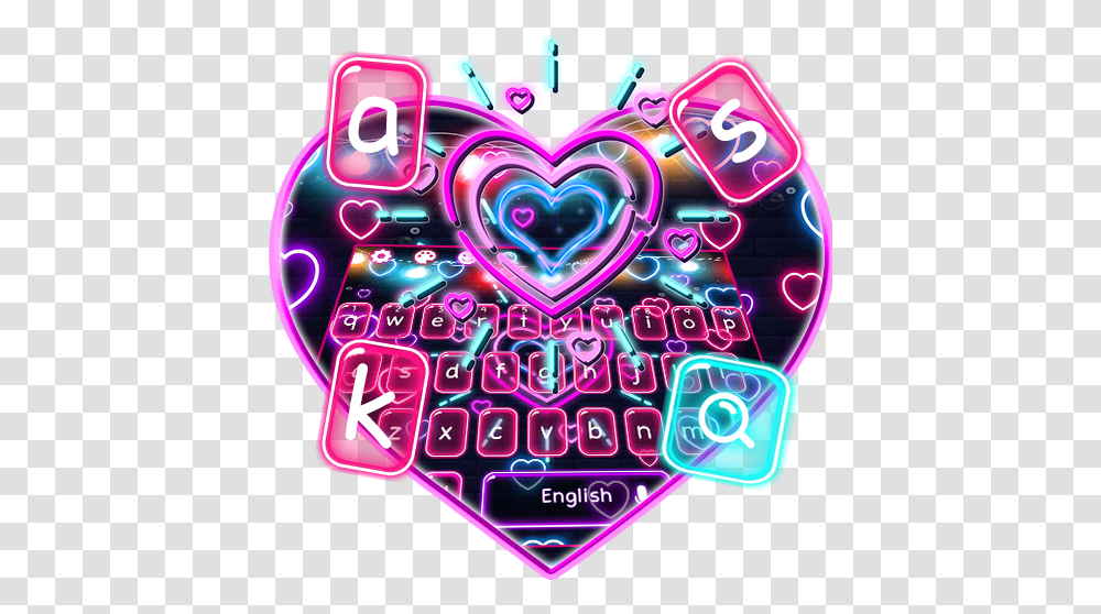 Amazoncom Neon Love Heart Keyboard Theme Appstore For Android Heart, Light, Birthday Cake, Dessert, Food Transparent Png