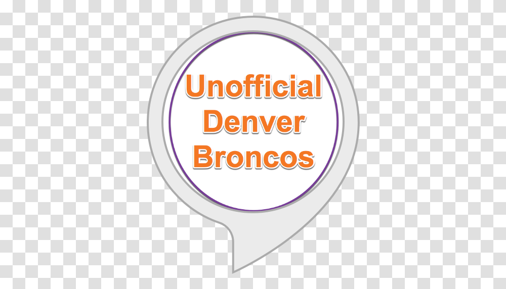 Amazoncom Unofficial Denver Broncos Game Alexa Skills Circle, Label, Text, Racket, Number Transparent Png