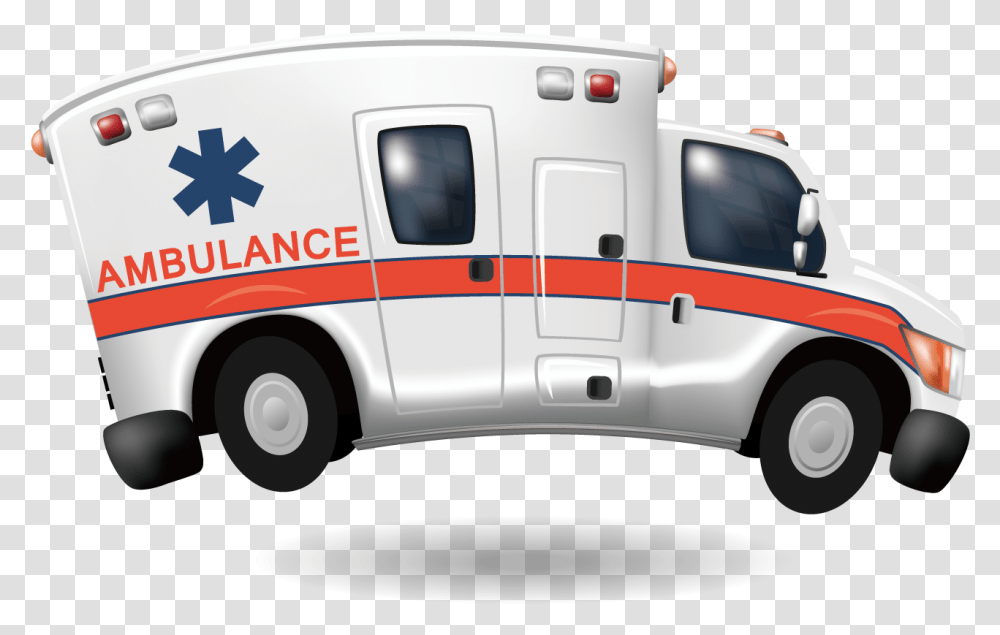 Ambulance Royalty Free Illustration Cartoon Ambulance Facing Right, Van, Vehicle, Transportation, Truck Transparent Png