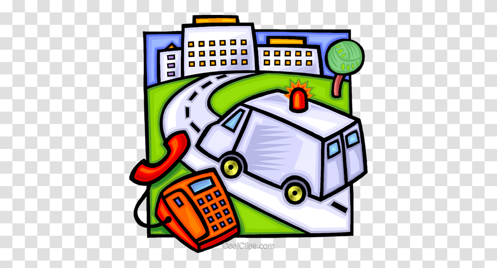 Ambulance Rushing To The Hospital Royalty Free Vector Clip Art, Label, Flyer, Paper Transparent Png