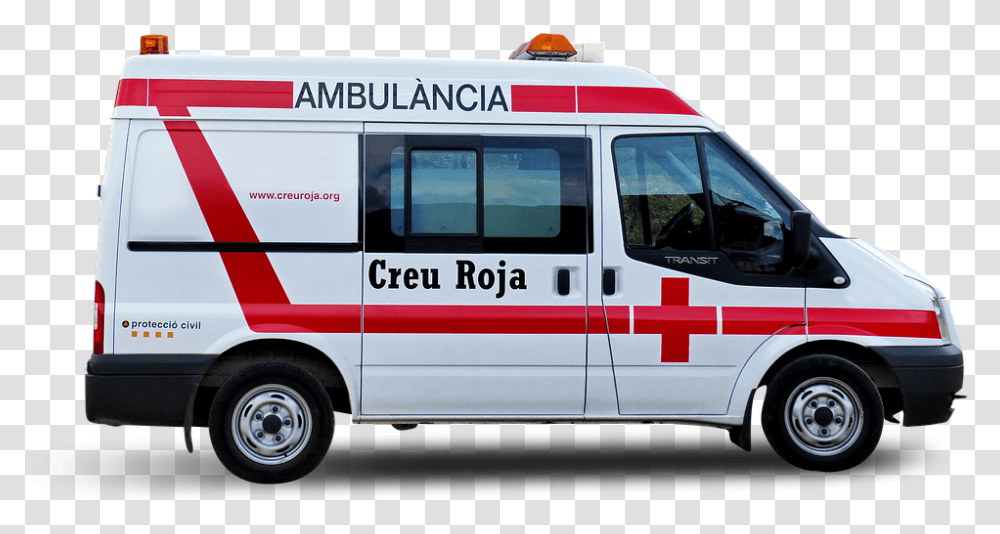 Ambulancia Creu Roja Download Ambulancia En, Ambulance, Van, Vehicle, Transportation Transparent Png