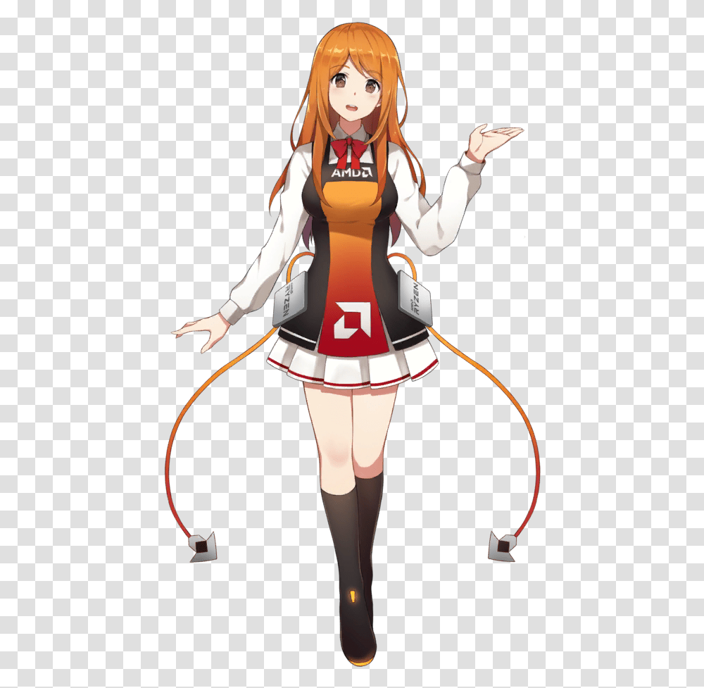 Amd Chan Is The Only Waifu You Need Ayymd Amd Ryzen Anime Girls, Person, Human, Clothing, Apparel Transparent Png