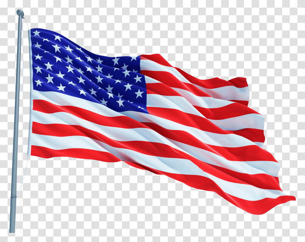 America Flag Image American Flag On Pole Transparent Png