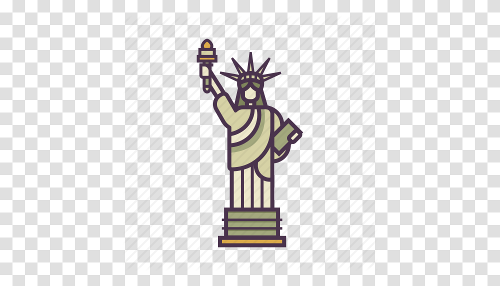 America Freedom Landmark Monument Statue Of Liberty Travel Icon, Sculpture, Performer, Giraffe Transparent Png