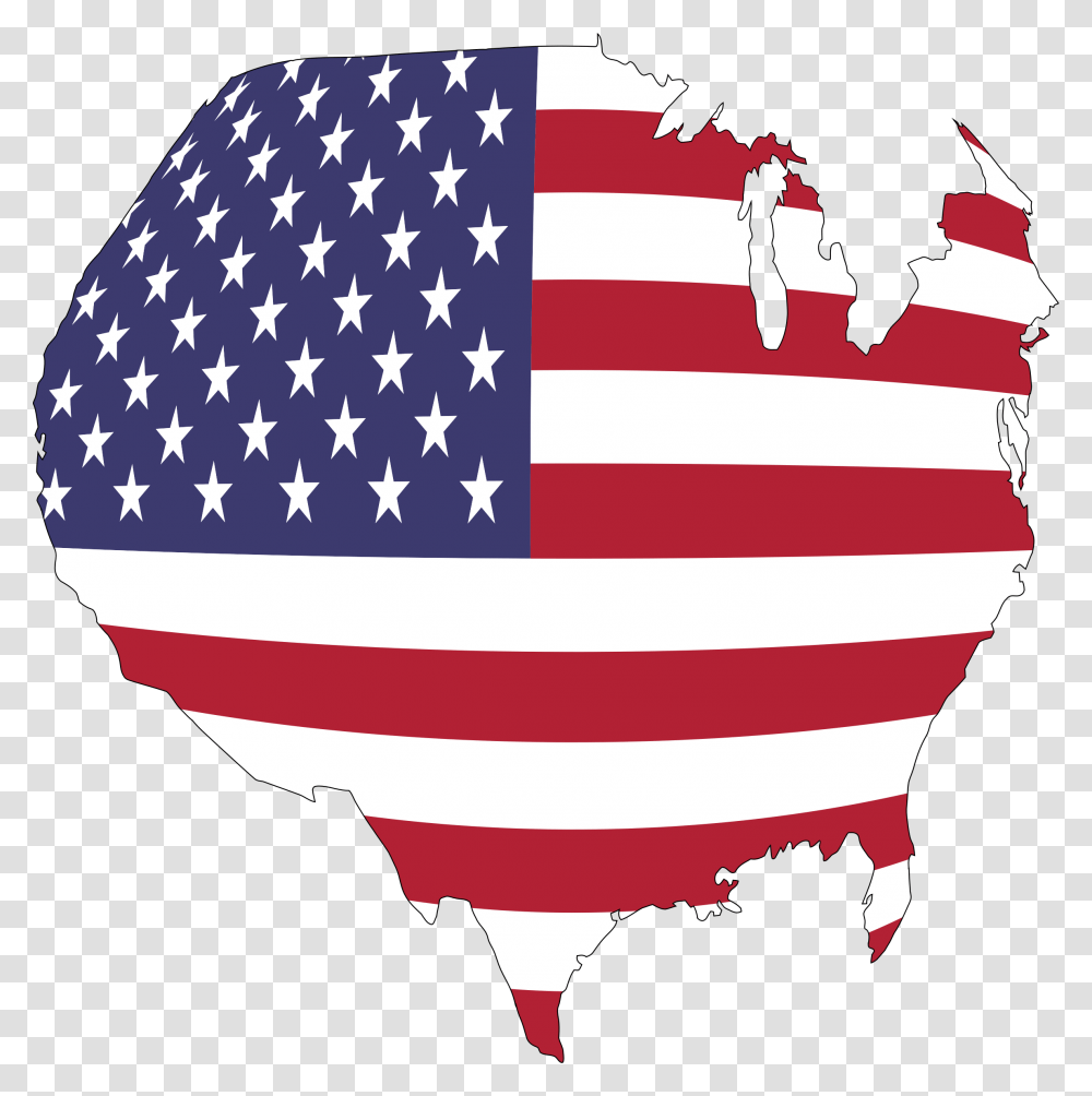 America Map With The American Flag Stock Exchange, Hot Air Balloon, Aircraft, Vehicle, Transportation Transparent Png