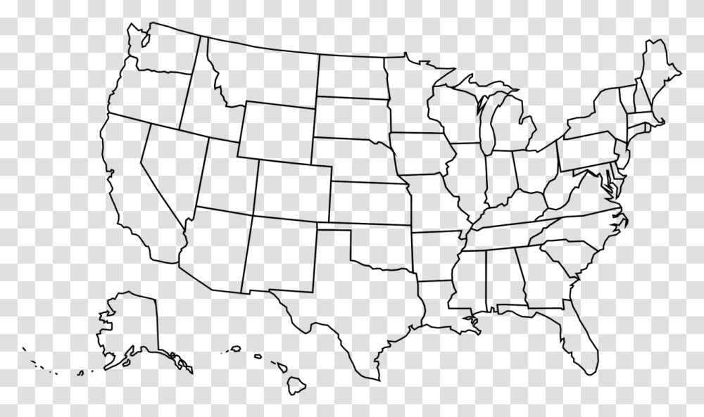 America Outline Vector United States Map, Gray, World Of Warcraft Transparent Png
