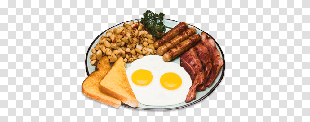 American Breakfast American Breakfast With Hash Browns, Bread, Food, Egg, Pork Transparent Png