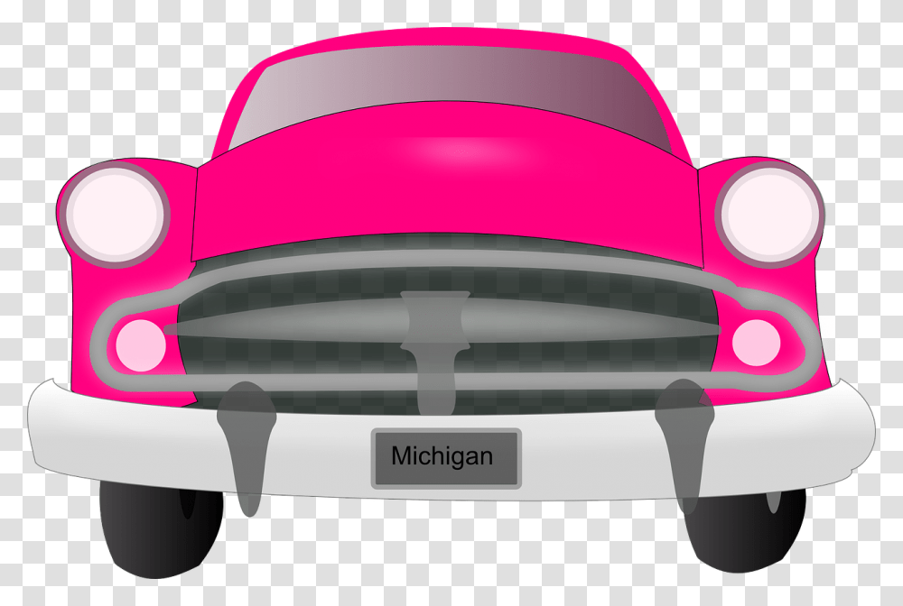 American Car Classic Car Car Pink Front Retro, Bumper, Vehicle, Transportation Transparent Png