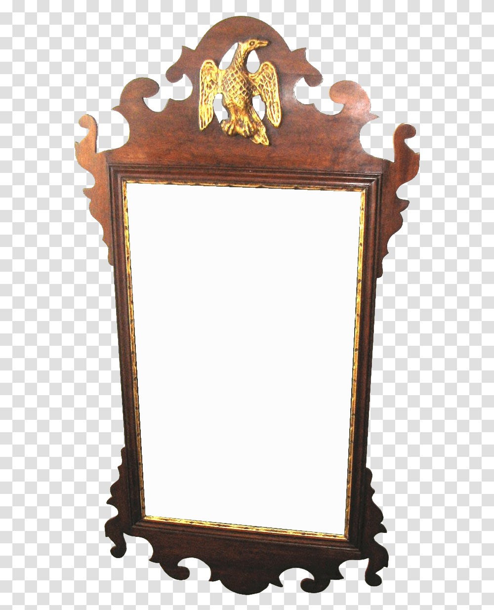 American Chippendale Mahogany Scroll Crowned Top, Mirror Transparent Png