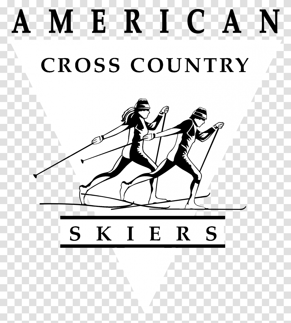 American Cross Country Skiers Logo Black And White Cross Country Skiing, Comics, Book, Poster, Advertisement Transparent Png