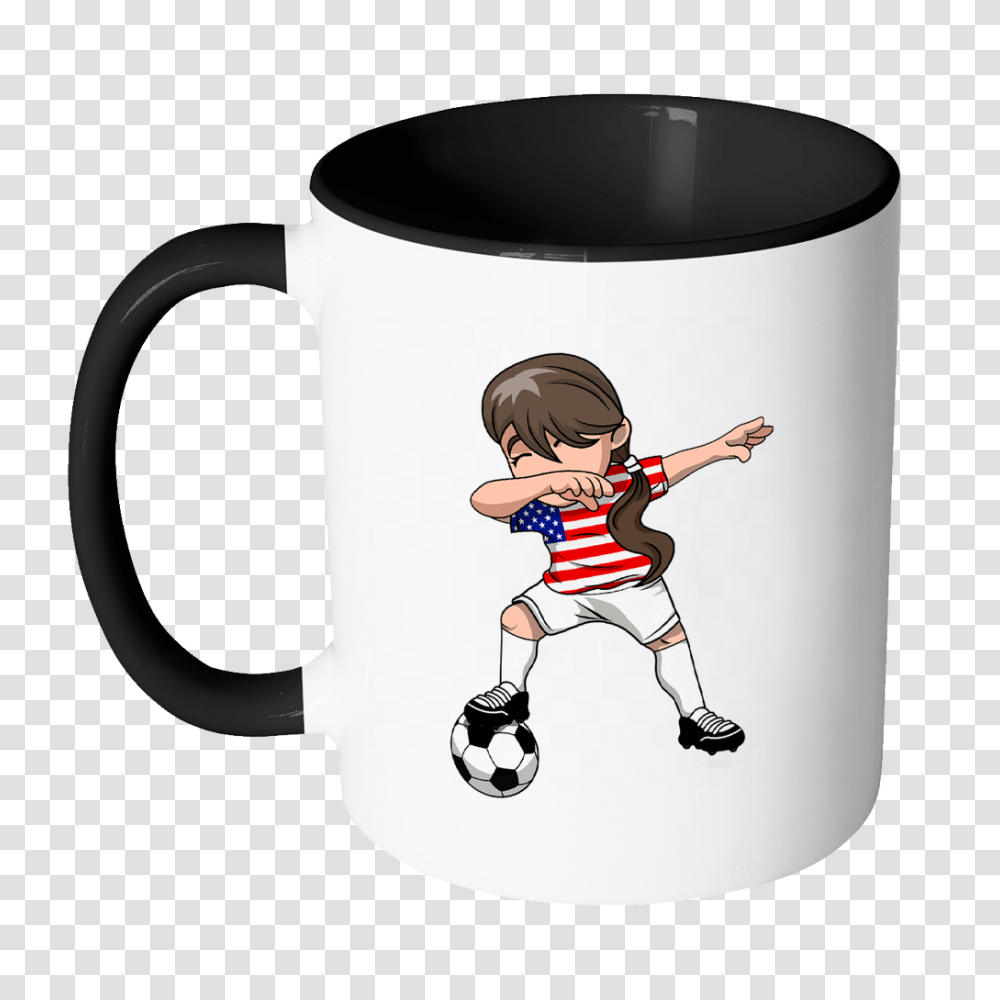 American Dabbing Soccer Girl, Coffee Cup, Person, Soccer Ball, Football Transparent Png
