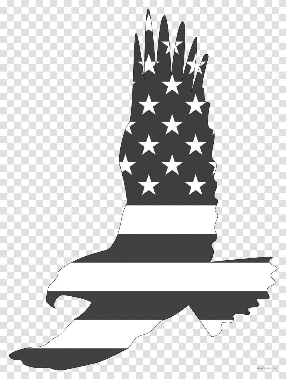 American Eagle Animal Free Black White Clipart Images, Apparel, Flag Transparent Png