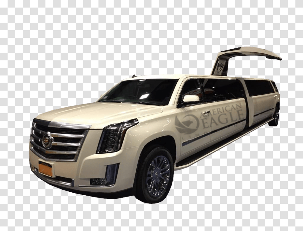 American Eagle Limo White Cadillac Escalade, Car, Vehicle, Transportation, Automobile Transparent Png