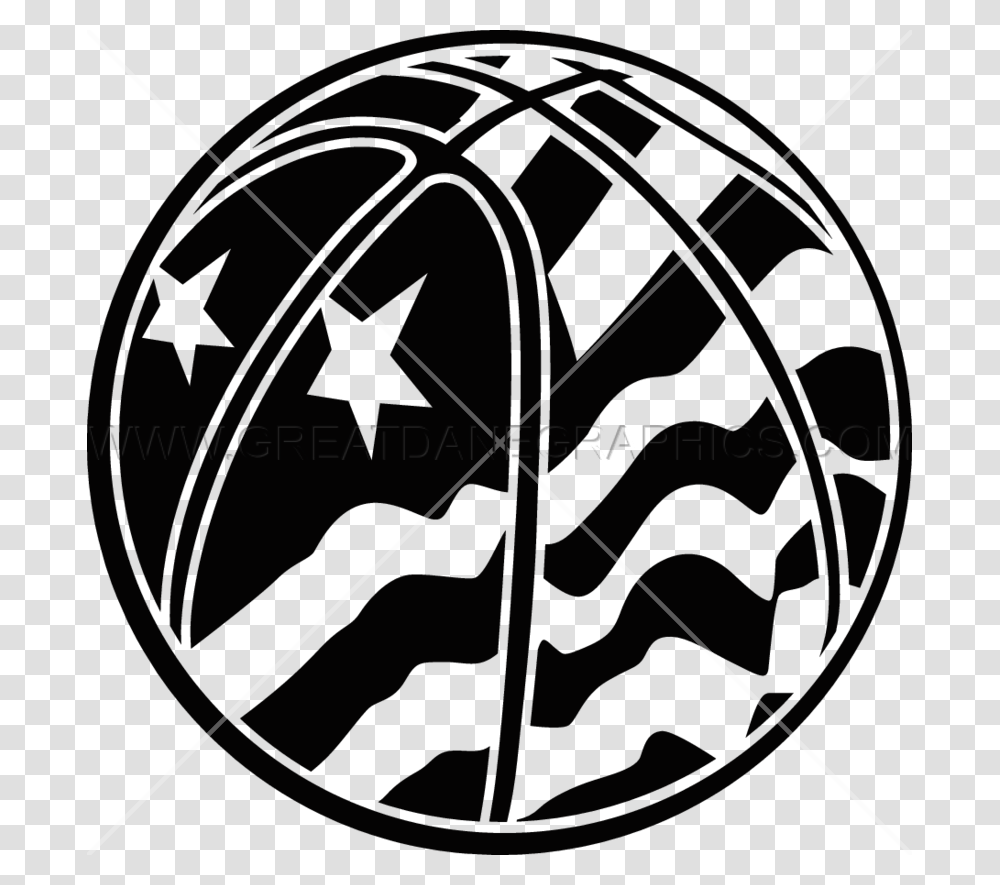 American Flag Basketball Clipart Black And White Jpg Sphere, Planet, Outer Space, Astronomy, Universe Transparent Png