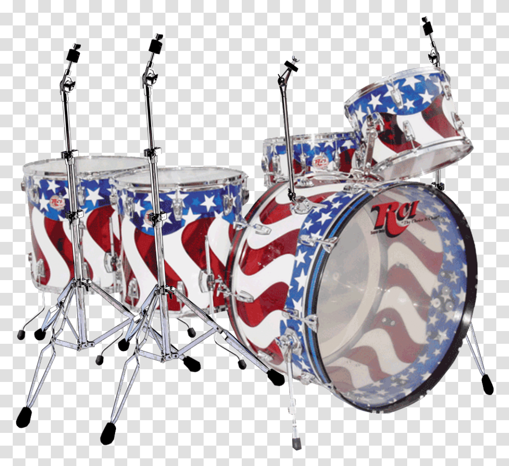 American Flag Drum Set, Percussion, Musical Instrument, Pottery, Leisure Activities Transparent Png