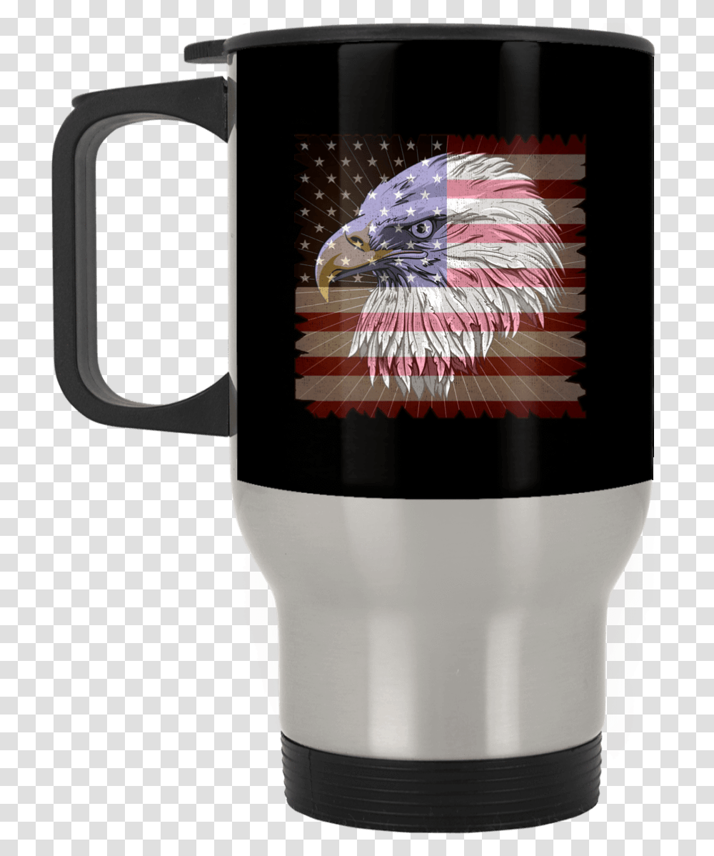 American Flag Eagle Silver Stainless Travel Mug Mug, Bird, Bottle, Appliance, Shaker Transparent Png