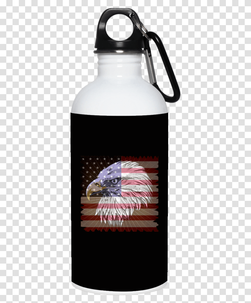 American Flag Eagle Stainless Steel Water Bottle Water Bottle, Bird, Animal, Lamp, Beverage Transparent Png