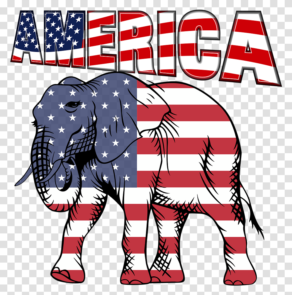 American Flag Elephant, Advertisement, Poster Transparent Png