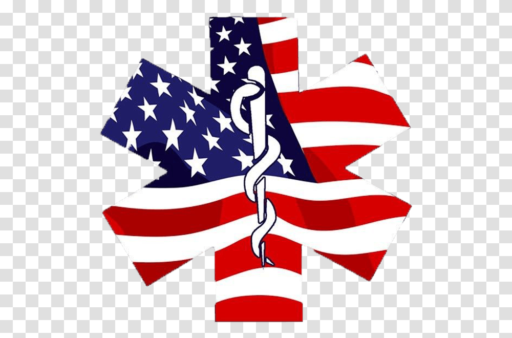 American Flag Ems Logo Clipart Full Size Clipart 4917046 Star Of Life Red White And Blue, Symbol, Star Symbol,  Transparent Png