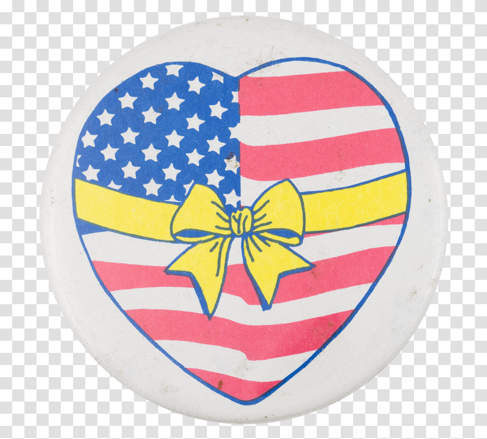 American Flag Heart Cause Button Museum Usa Flag, Logo, Trademark, Rug Transparent Png