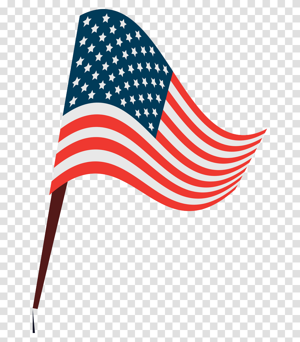 American Flag On Pole Usa Flag Wave Transparent Png