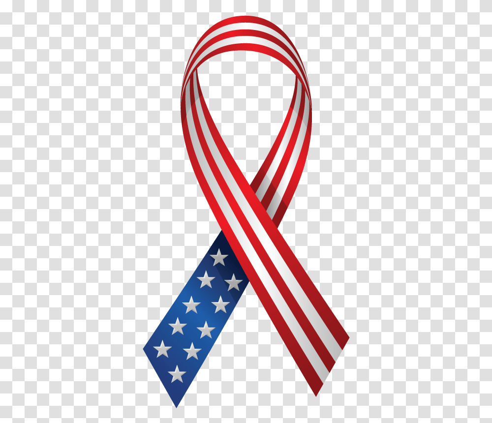 American Flag Ribbon Clipart, Gold Transparent Png