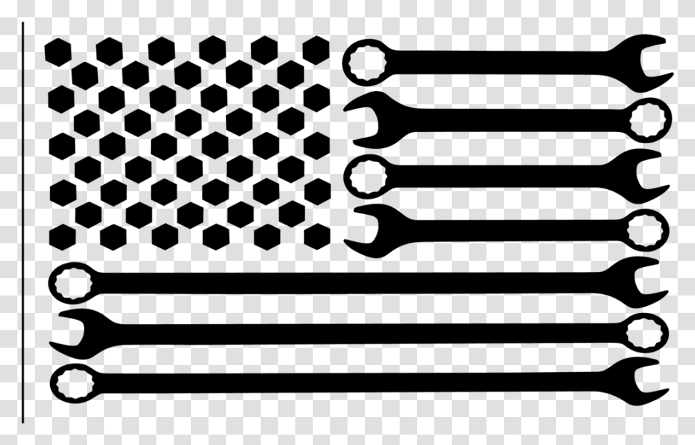 American Flag With Wrenches, Gray, World Of Warcraft Transparent Png