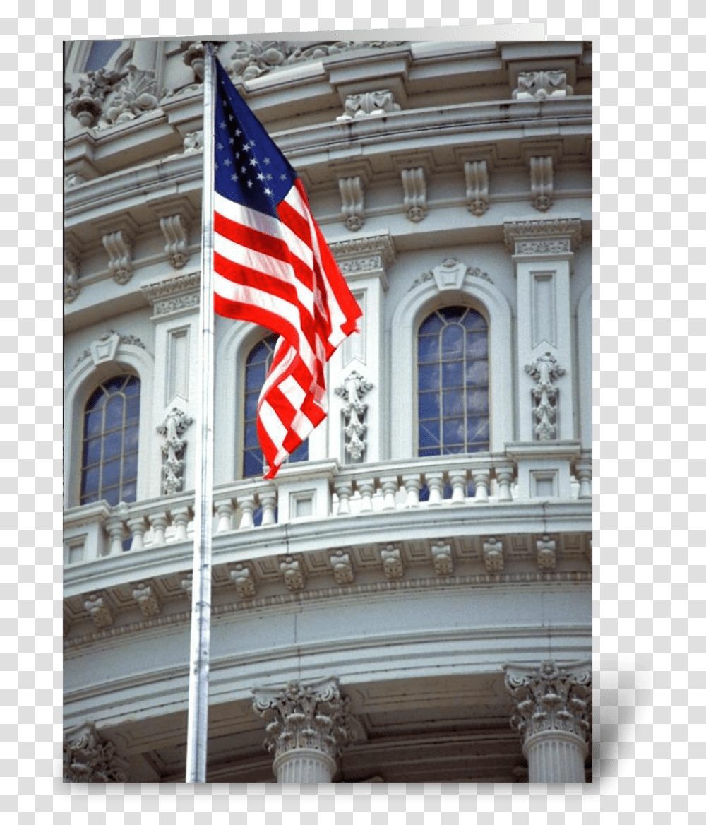 American Flagus Capitol Greeting Card U.s. Capitol, Window, Balcony Transparent Png