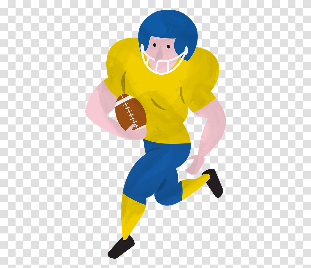 American Football Clipart Free Download Cartoon, Person, People, Clothing, Team Sport Transparent Png