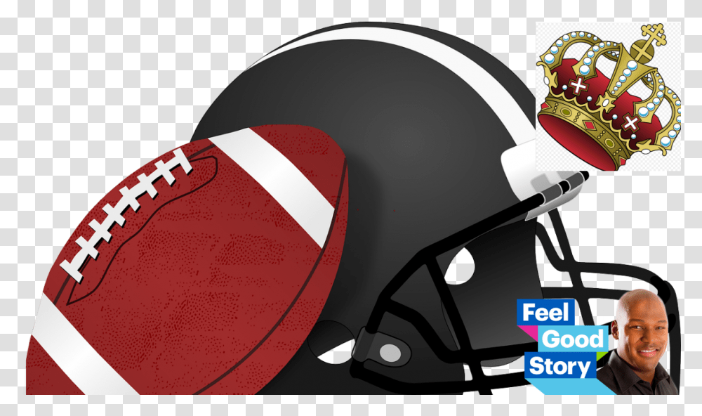 American Football Helmet And Ball, Apparel, Person, Human Transparent Png