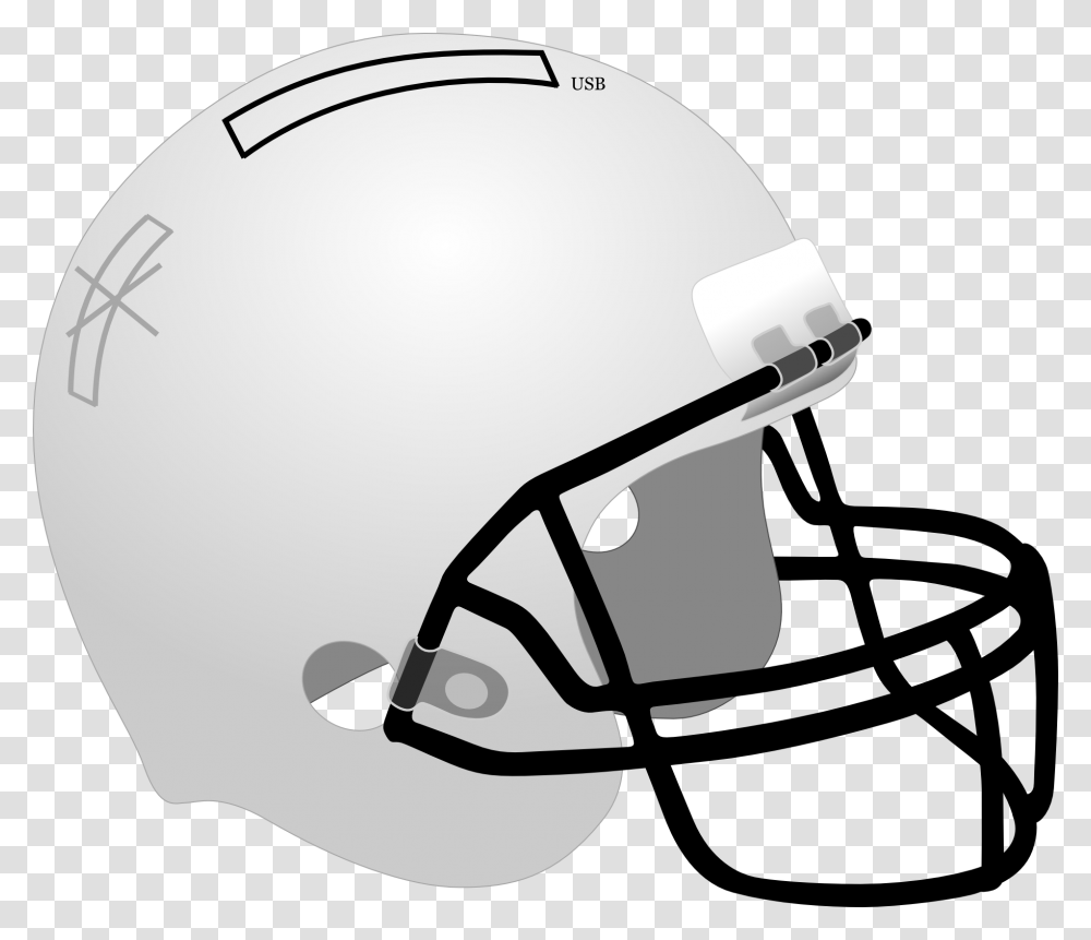 American Football Helmets Clip Art Blank White Football Helmet, Apparel, Team Sport, Sports Transparent Png