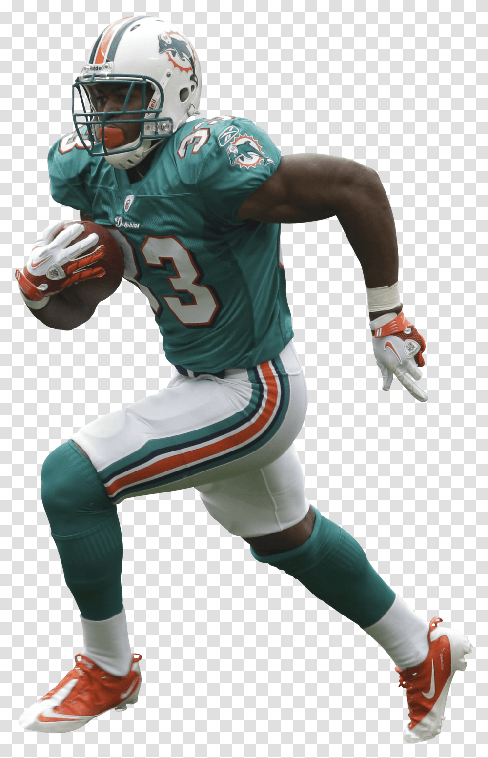 American Football Miami Dolphins Player, Clothing, Apparel, Helmet, Person Transparent Png