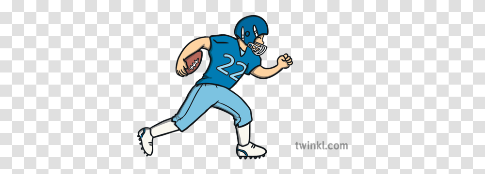 American Football Player Blue Jersey Illustration Twinkl Boy Running Twinkl, Sport, Sports, Team Sport, Clothing Transparent Png