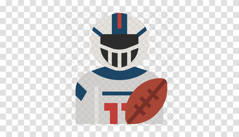 American Football Player Icon Illustration, Sport, Helmet, Clothing, Text Transparent Png