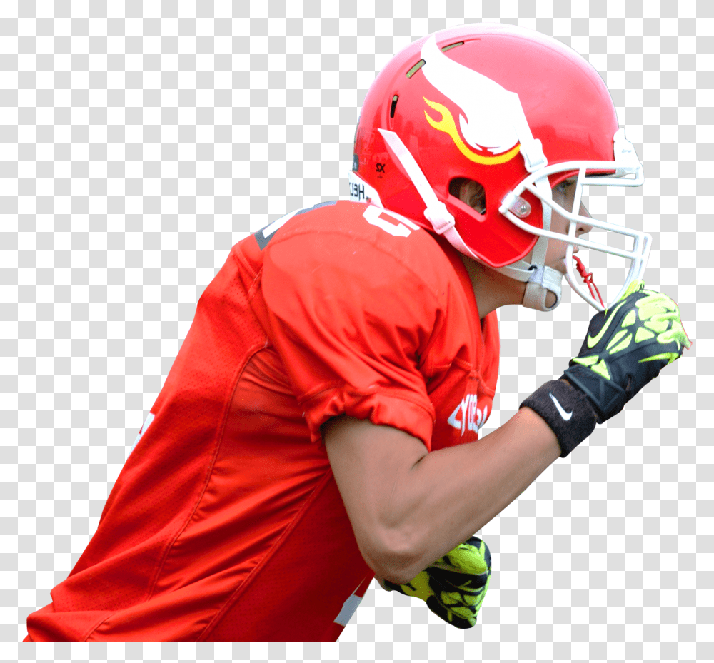 American Football Player Image Baseball, Clothing, Apparel, Helmet, Person Transparent Png