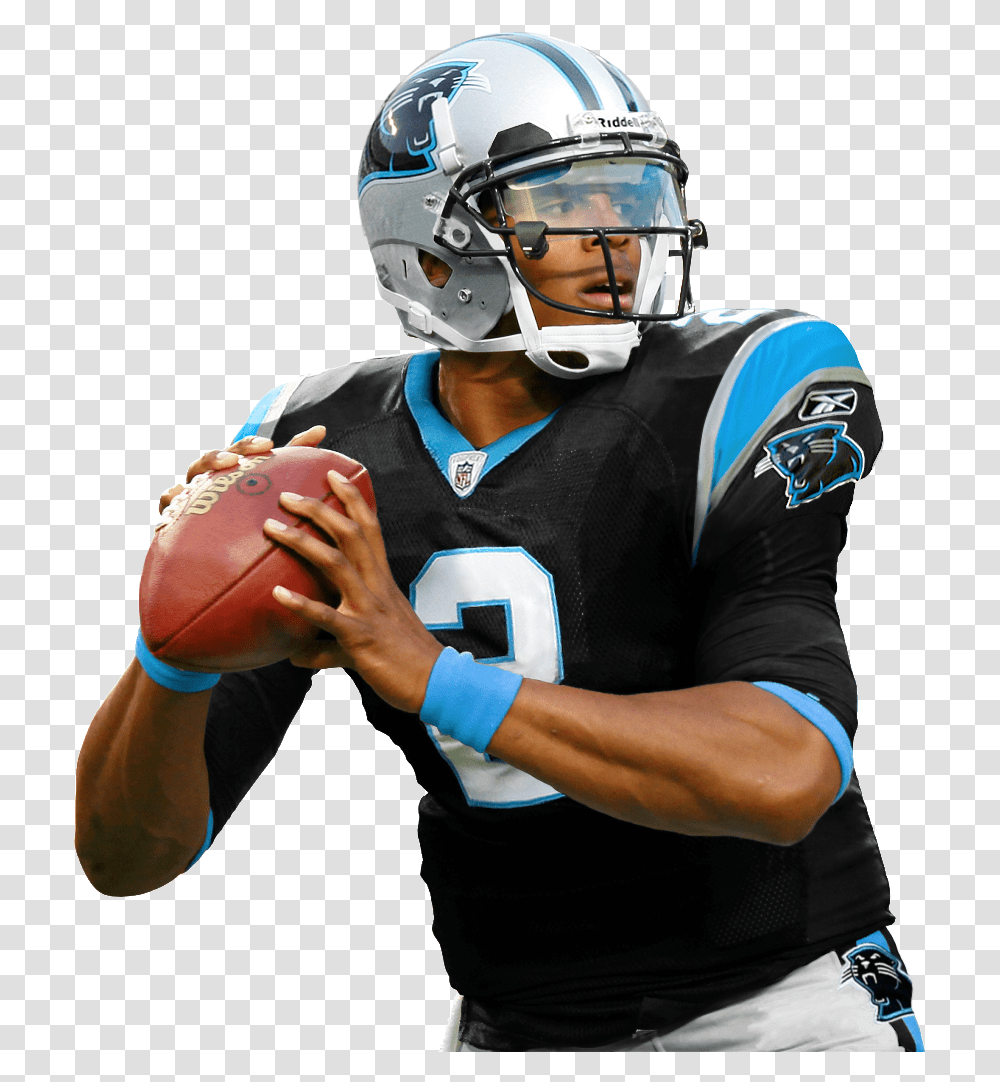 American Football Player Image For Cam Newton, Clothing, Apparel, Helmet, Person Transparent Png