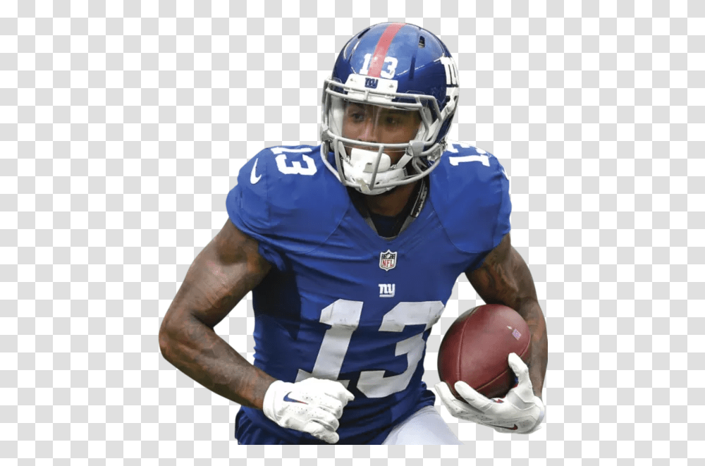 American Football Player Odell Beckham Room, Clothing, Apparel, Helmet, Person Transparent Png