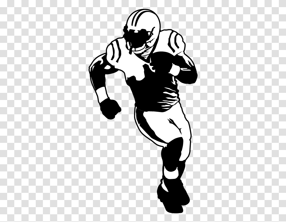 American Football Player Silhouette American Football Player, Stencil, Helmet, Clothing, Apparel Transparent Png
