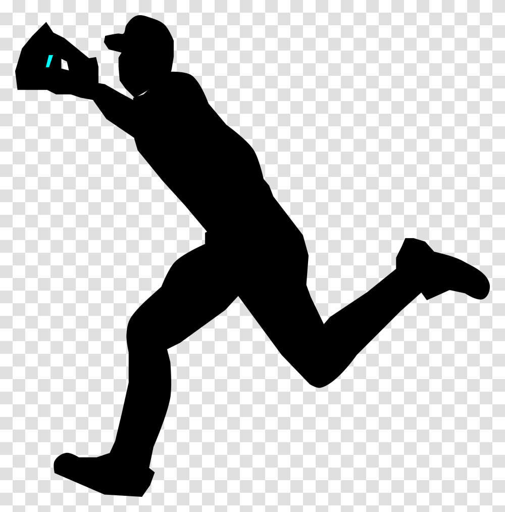 American Football Player Silhouette Baseball Catch Silhouette, Outdoors, Nature, Astronomy, Outer Space Transparent Png