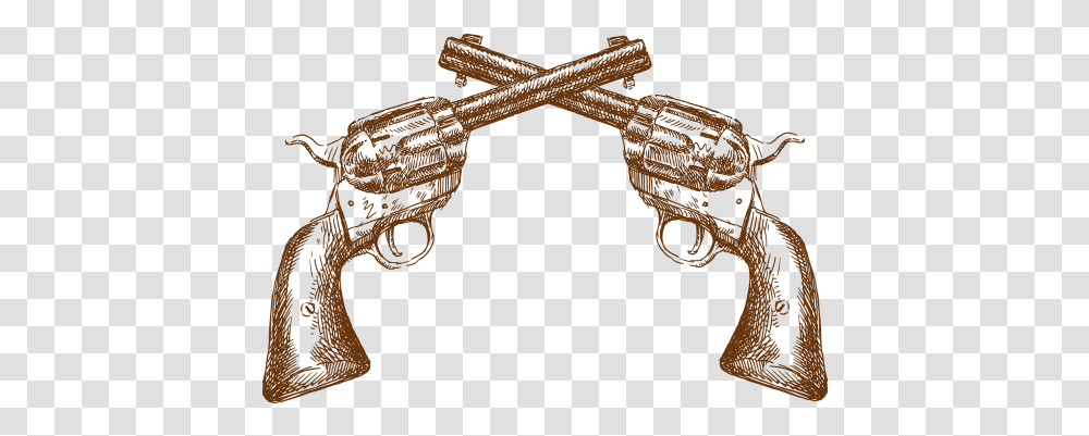 American Frontier Western Illustration Cowboy Gun, Handgun, Weapon, Weaponry, Tattoo Transparent Png